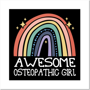 Osteopathic Medicine Doctor Girl Vintage Rainbow Posters and Art